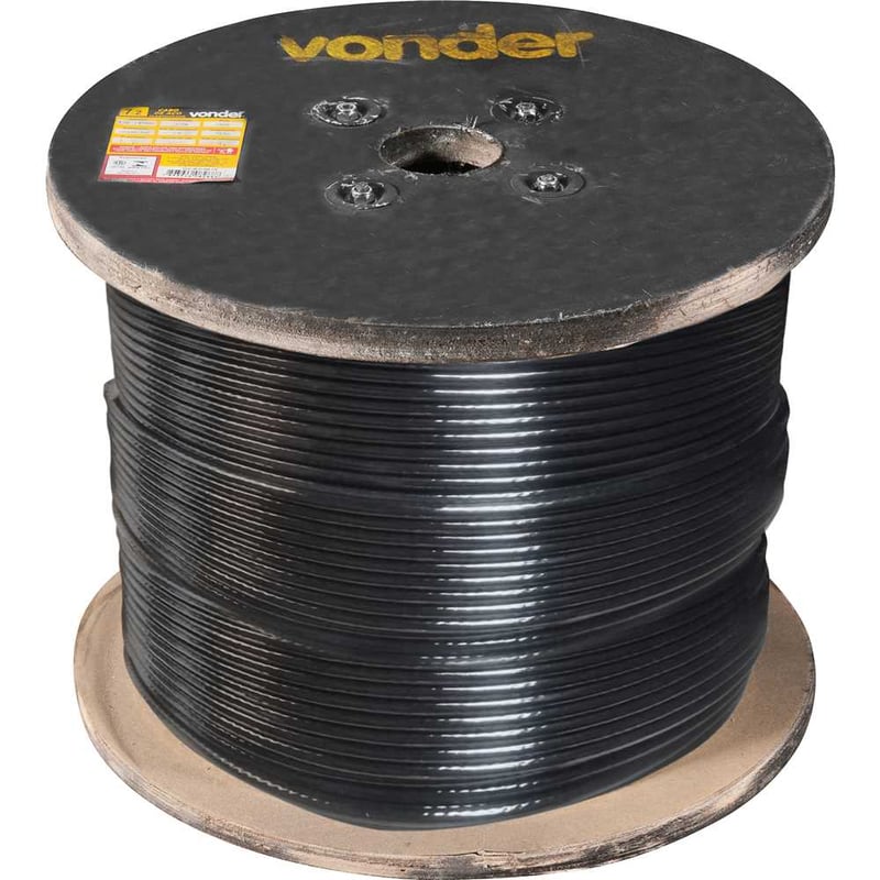 Cabo de aço plastificado preto, alma de fibra, 4,76 mm - 3/16", 6 x 19M