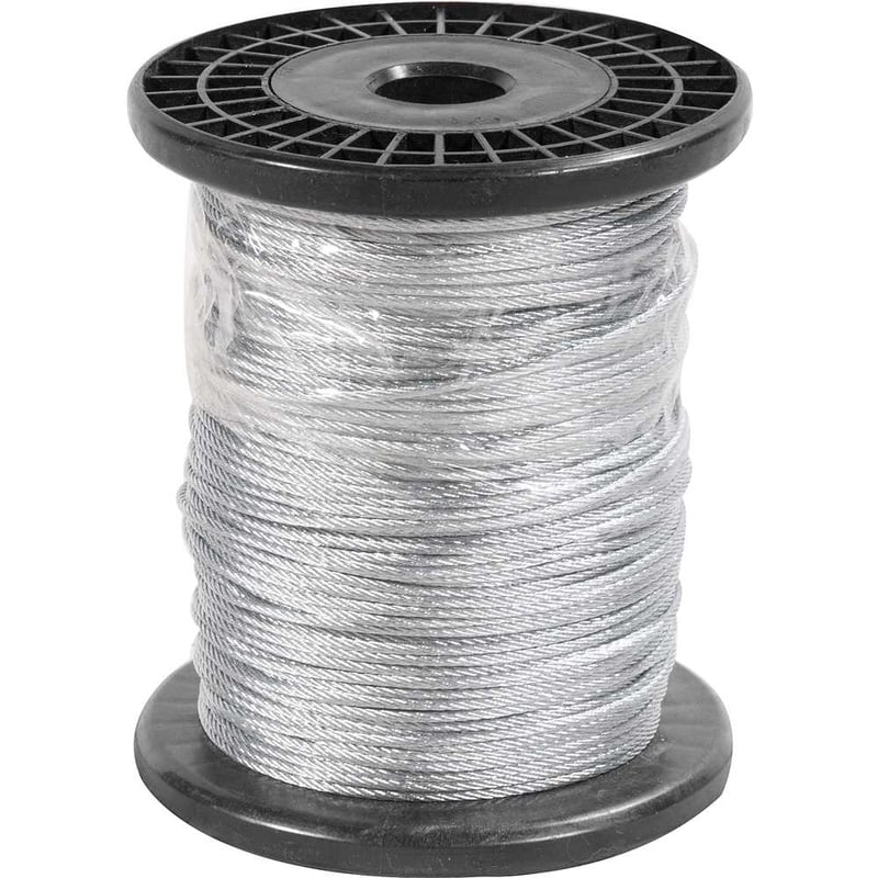 Cabo de aço galvanizado, alma de aço, 1,59 mm - 1/16", 6 x 7