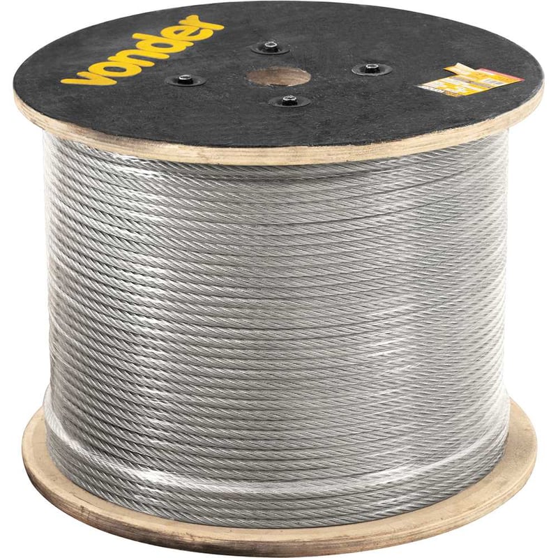 Cabo de aço galvanizado, alma de fibra, 9,53 mm - 3/8", 6 x 19S