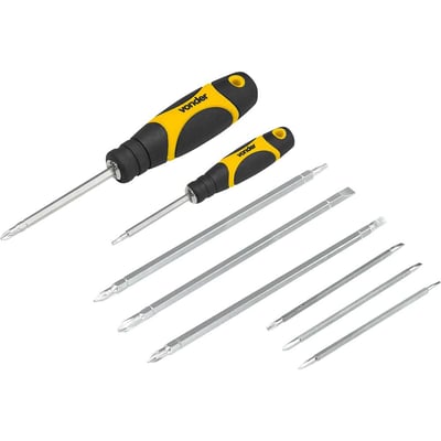 Jogo de bits/ponteiras, longo, com 10 peças, encaixe sextavado de 1/4" e 5/32"