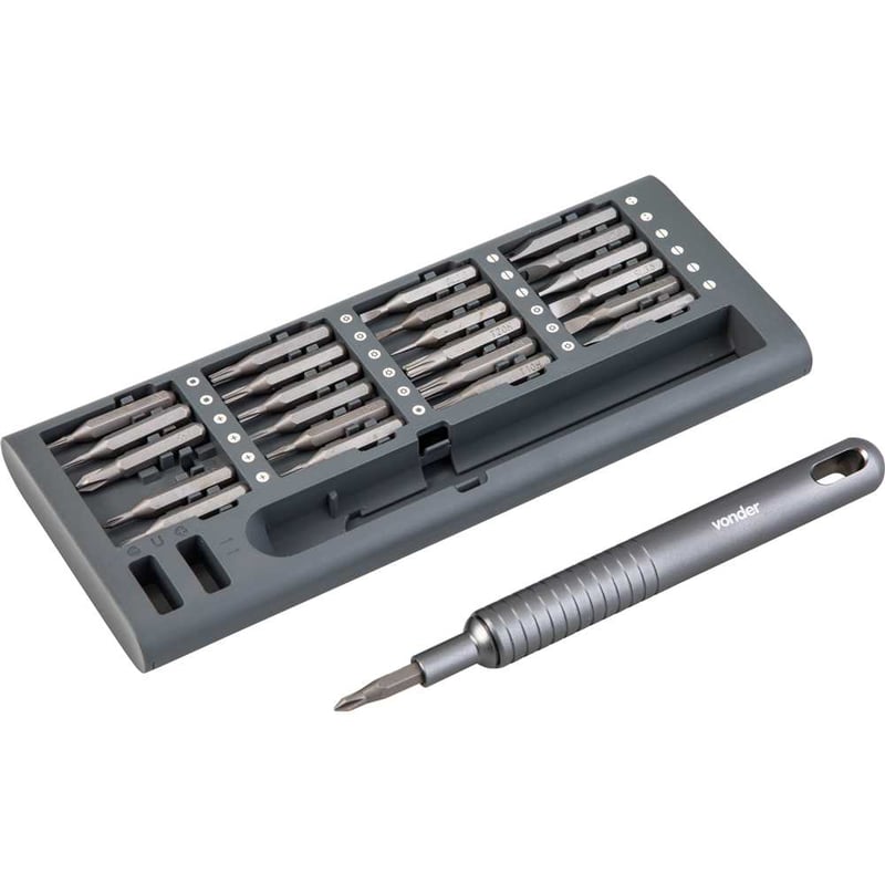 Jogo de bits/ponteiras de precisão, com 51 peças, encaixe sextavado de 4 mm