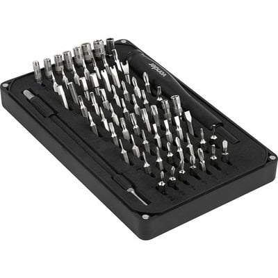 Jogo de bits/ponteiras de precisão, com 66 peças, encaixe sextavado de 4 mm