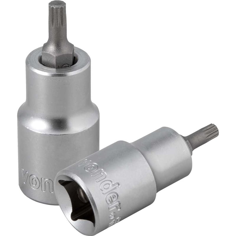Soquete multidentado, curto, com encaixe de 1/2", M5