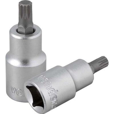 Soquete multidentado, curto, com encaixe de 1/2", M8