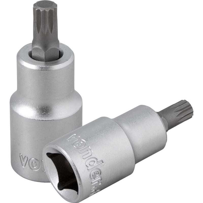 Soquete multidentado, curto, com encaixe de 1/2", M8