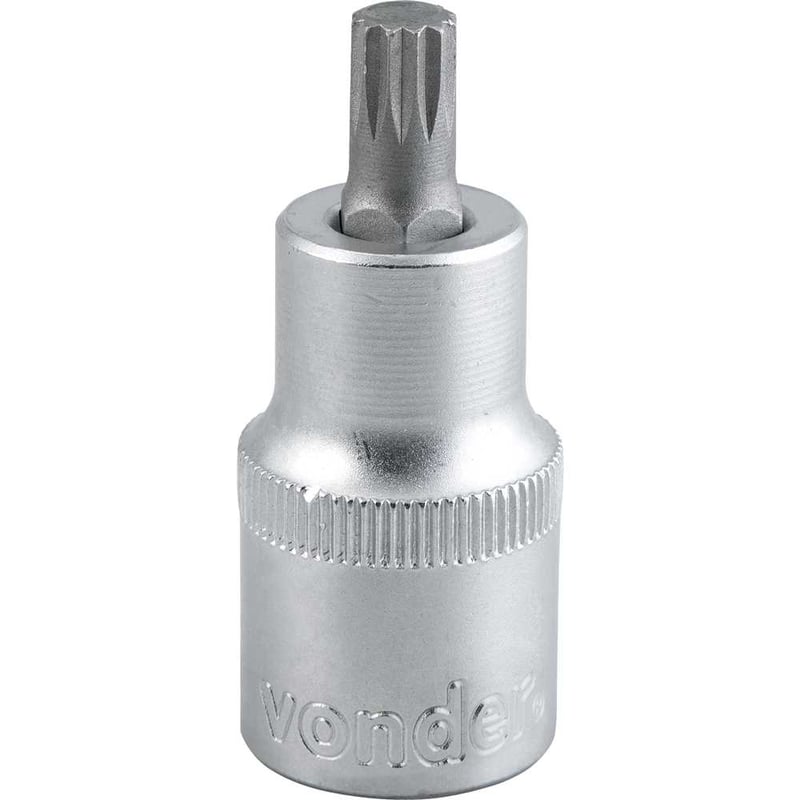 Soquete multidentado, curto, com encaixe de 1/2", M12
