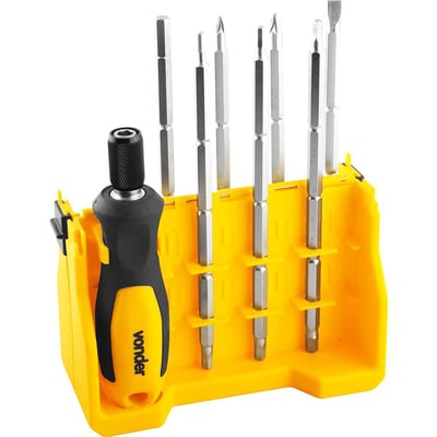 Jogo de bits/ponteiras, longo duplo, com 8 peças, encaixe sextavado de 1/4"
