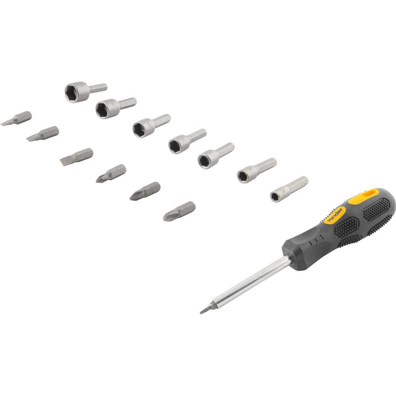 Jogo de bits, ponteiras, com 20 peças, encaixe sextavado 1/4"