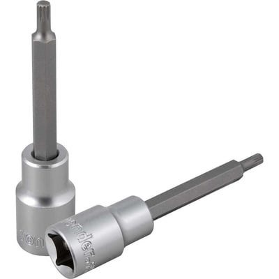 Soquete multidentado, longo, com encaixe de 1/2", M5