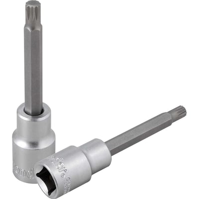 Soquete multidentado, longo, com encaixe de 1/2", M8