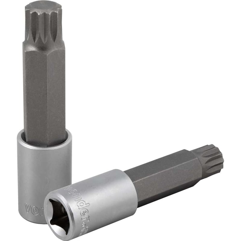 Soquete multidentado, longo, com encaixe de 1/2", M16