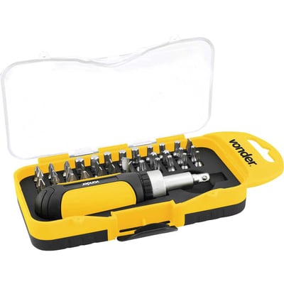 Jogo de bits/ponteiras com 38 peças, encaixe sextavado 1/4", BP 209