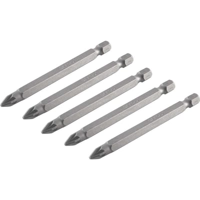 Jogo de bits ponteira pozidrive, com encaixe 1/4", nº 2 x 75 mm