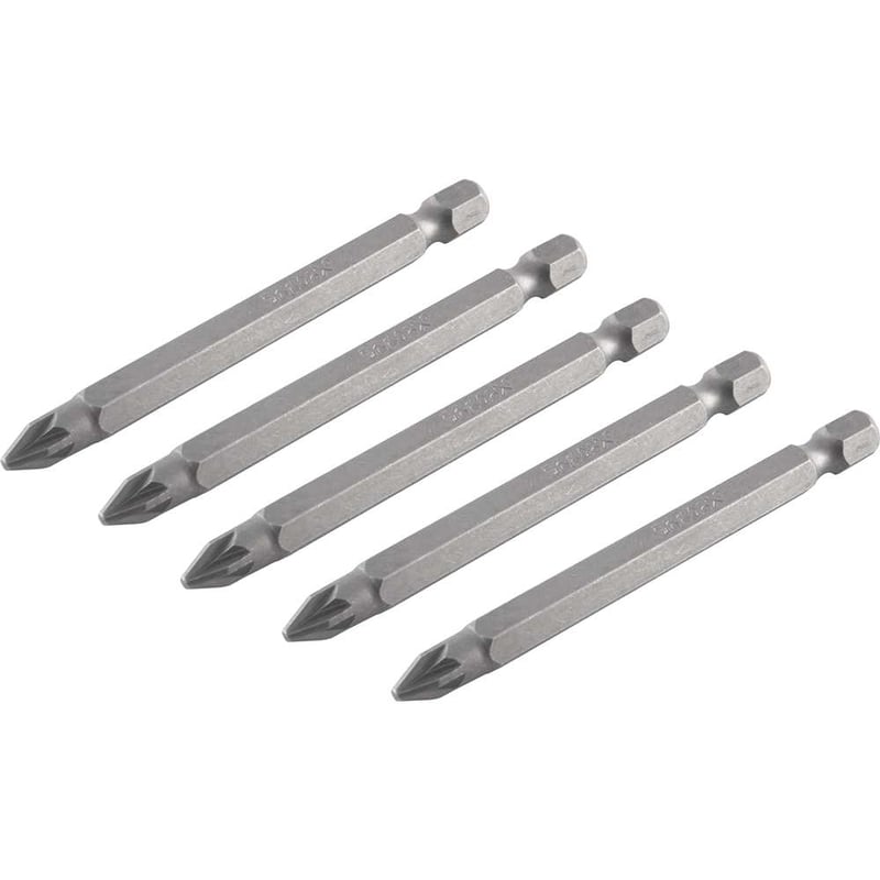 Jogo de bits ponteira pozidrive, com encaixe 1/4", nº 2 x 75 mm