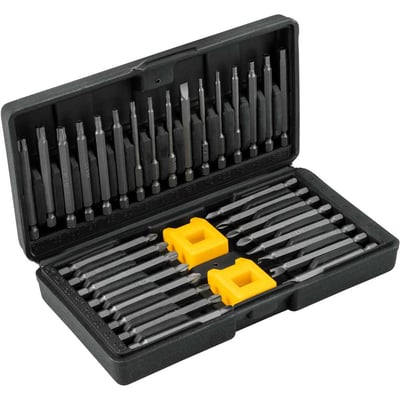 Jogo de bits e ponteiras, com 35 peças, corpo fino, encaixe sextavado 1/4"