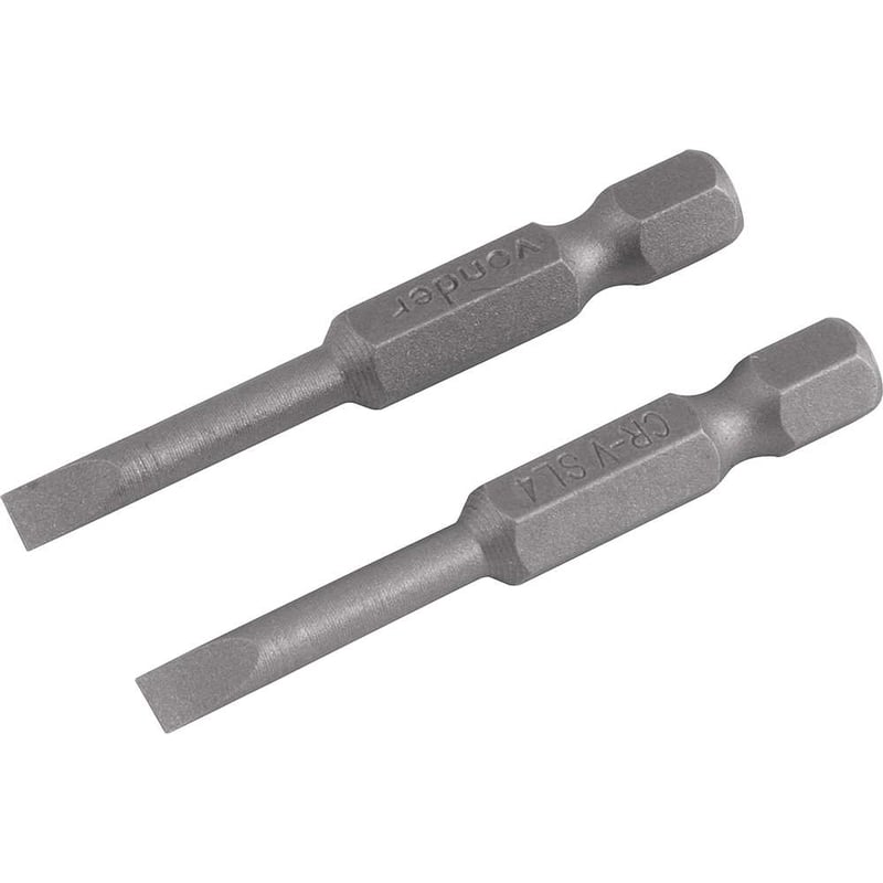 Ponteira/bits fenda, encaixe sextavado 1/4" x 50 mm, cartela com 2 peças