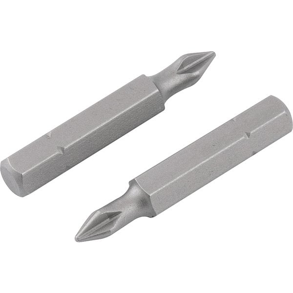 Bits/ponteira phillips S2, encaixe 1/4", nº 2, 1/4" x 38 mm, com 2 peças