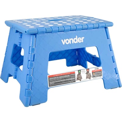 Banqueta plástica dobrável, azul, altura 220 mm