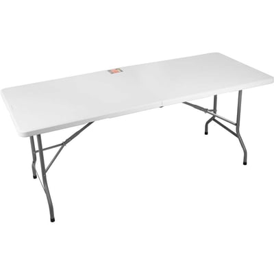 Mesa dobrável retangular, 180 cm, branca