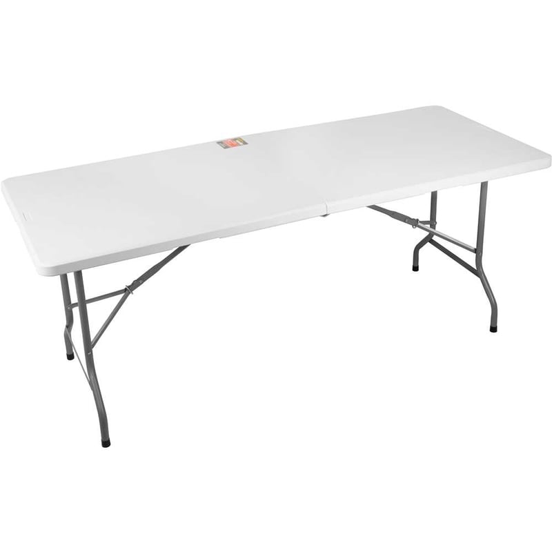 Mesa dobrável retangular, 180 cm, branca