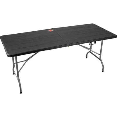 Mesa dobrável retangular, 180 cm, preta