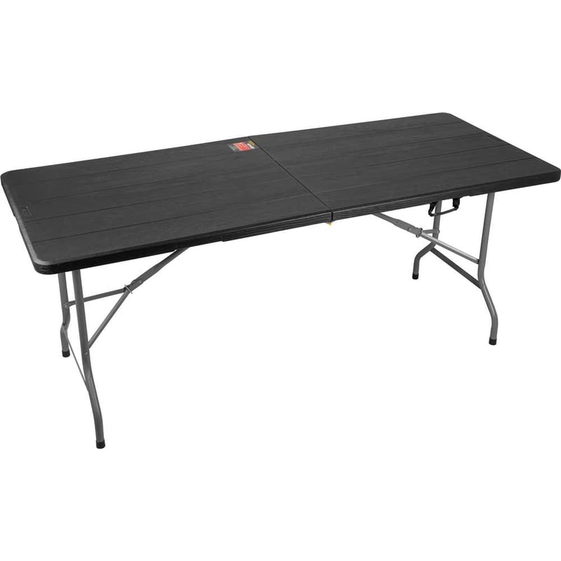 Mesa dobrável retangular, 180 cm, preta