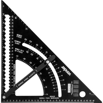 Esquadro triangular com goniômetro