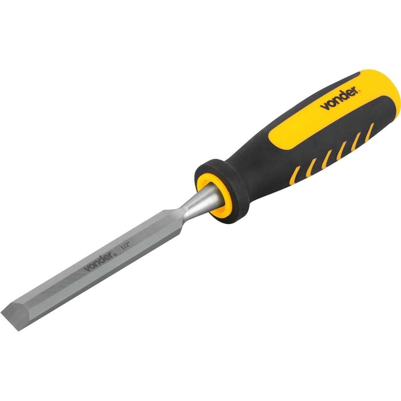 Formão chanfrado reto 1/2", com cabo em PVC