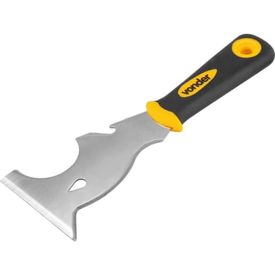 Espátula de aço inox, 3", com cabo emborrachado, multiuso