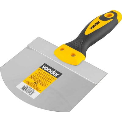 Espátula redonda 6" - 150 mm em aço inox, para balde