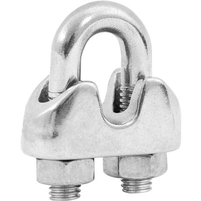 Clips para cabo de aço 1/4" - 6,35 mm, em aço inox