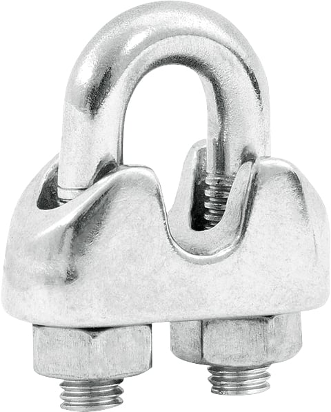 Clips para cabo de aço 1/8" - 3,18 mm, em aço inox