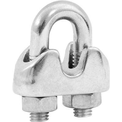 Clips para cabo de aço 3/16" - 4,76 mm, em aço inox