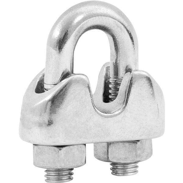 Clips para cabo de aço 3/8" - 9,53 mm, em aço inox