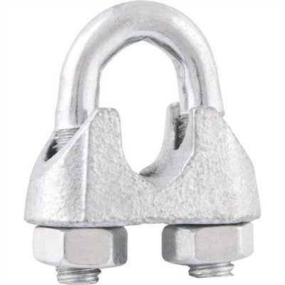 Clips para cabo de aço 1/4" - 6,35 mm, cartela com 2 peças, VONDER.
