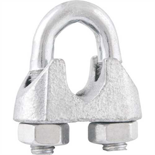 Clips para cabo de aço 1/4" - 6,35 mm, cartela com 2 peças, VONDER.