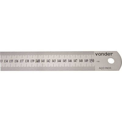 Escala de aço inox, 1.500 mm, rígida