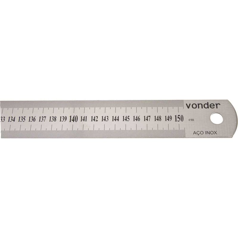 Escala de aço inox, 1.500 mm, rígida