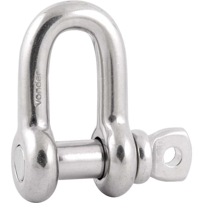 Manilha reta para cabo de aço, 1/2", aço inox