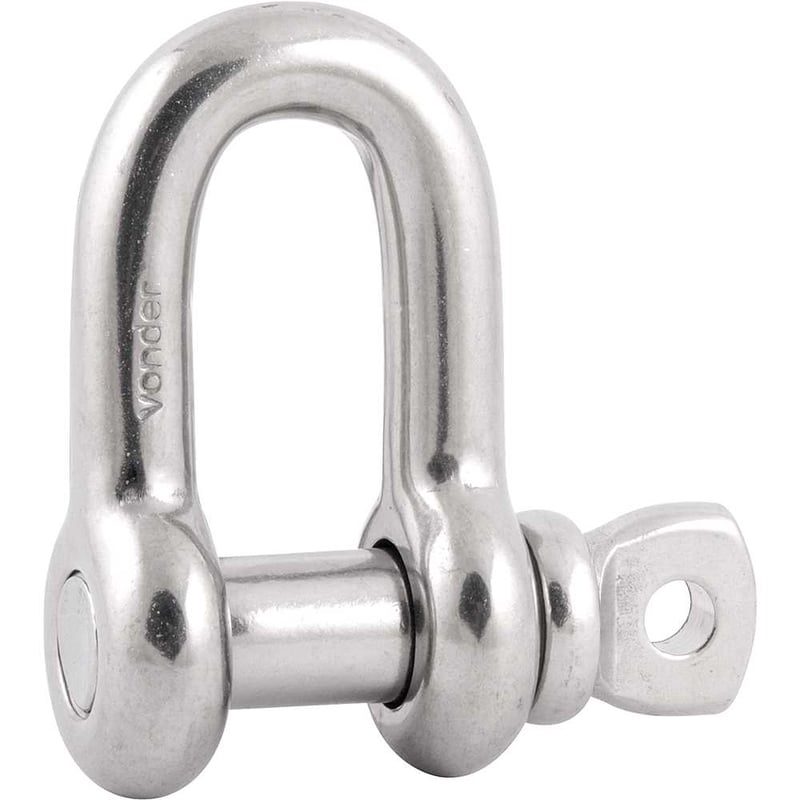 Manilha reta para cabo de aço, 1/2", aço inox