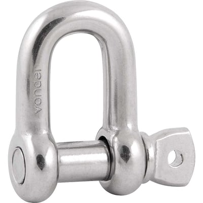 Manilha reta para cabo de aço, 3/8", aço inox