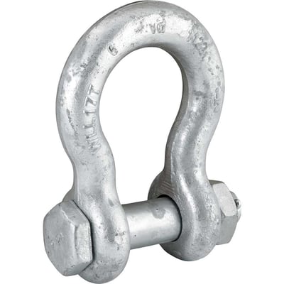 Manilha curva, 1.1/2", 17,0 T, com porca e cupilha, VONDER PLUS