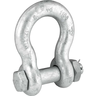 Manilha curva, 1.1/4", 12,0 T, com porca e cupilha, VONDER PLUS