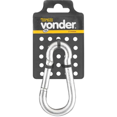 Mosquetão com trava, 8 mm x 80 mm, cartela com 1 peça