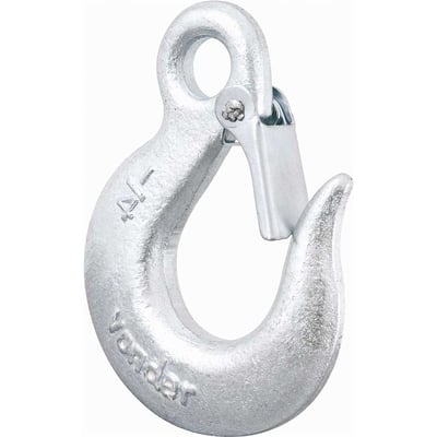 Gancho de aço com olhal, 0,8 tonelada, 1/4", com trava