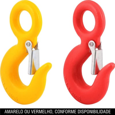 Gancho de aço com olhal, 2,0 toneladas, 7/16", com trava