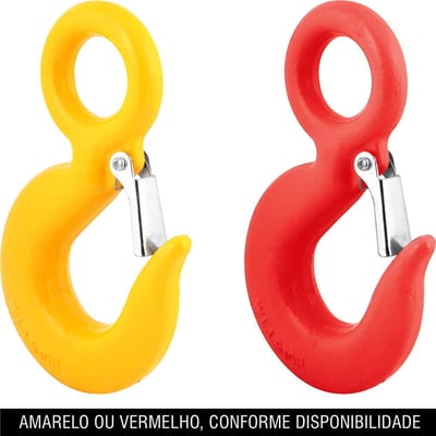 Gancho de aço com olhal, 3,0 toneladas, 1/2", com trava