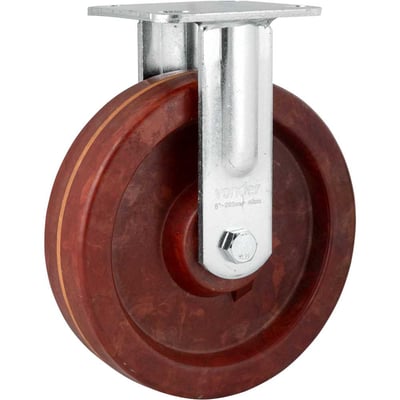 Rodízio fixo industrial 8", de celeron, marrom