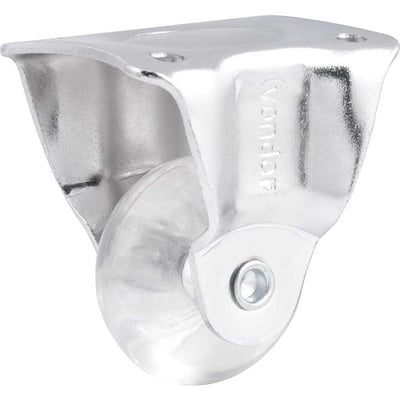 Rodízio fixo leve 1.3/8", de poliuretano, transparente
