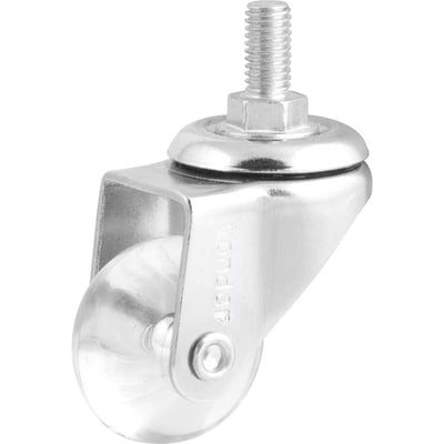 Rodízio giratório leve 1.3/8", de poliuretano, transparente, com pino